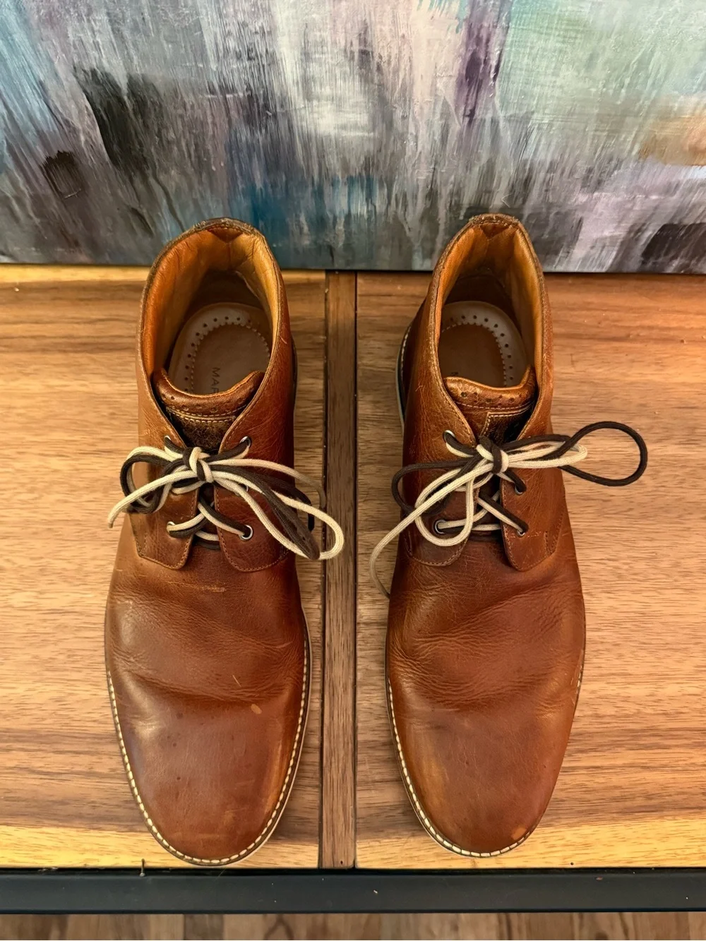 Martin Dingman Tan Brown Leather Chukka Boots with Vibram Soles